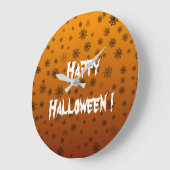 ハロウィンのクモの巣 ラージ壁時計 (傾斜)