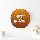 ハロウィンのクモの巣 ラージ壁時計 (ホーム)