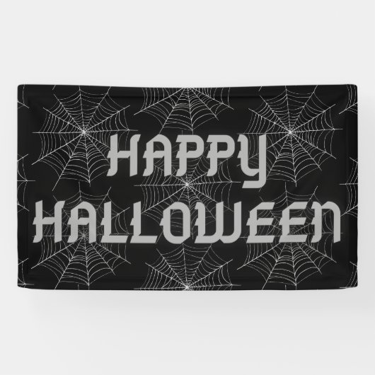 ハロウィンのクモの巣 横断幕 (横)