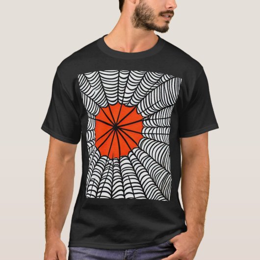 ハロウィンのクモの巣 Tシャツ (正面)