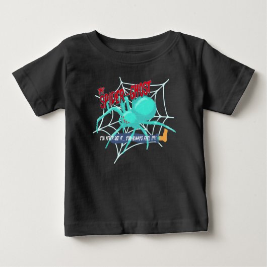ハロウィンのクモの幽霊 ベビーTシャツ (正面)
