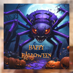 ハロウィンのクモモンスター窓用ステッカー ウィンドウサイン