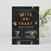 ハロウィンのクモ、トリック・オア・トリート不気味。  招待状 (スタンド正面)