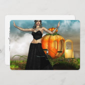 ハロウィンのクラゲ 招待状 (正面/裏面)