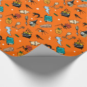 ハロウィンのクラシックなキャラクター ラッピングペーパー (角)