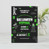 ハロウィンのクールな招待状、ハロウィンの怖い夜 招待状 (スタンド正面)
