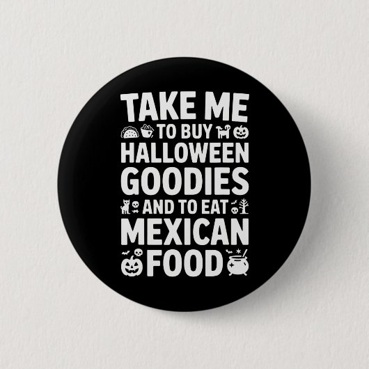 ハロウィンのグッズを買ってメキシコ料理を食べに行こう F 缶バッジ (正面)