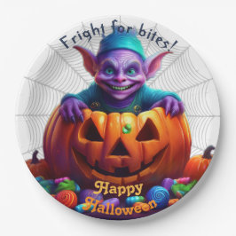 ハロウィンのグリムリン お菓子のトリック・オア・トリート ペーパープレート