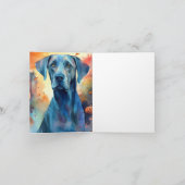 ハロウィンのグレートデーンとカボチャの怖いデザイン カード (内部)