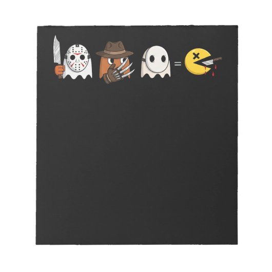ハロウィンのゲーマーたちの面白パロディお化け ノートパッド (正面)