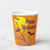 ハロウィンのコウモリと月 ペーパカップ 紙コップ (裏面)