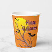ハロウィンのコウモリと月 ペーパカップ 紙コップ (正面)