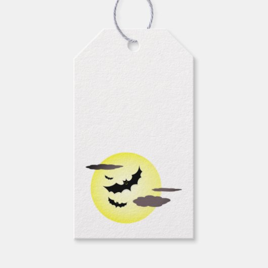 ハロウィンのコウモリと満月のギフトタグ ギフトタグ (正面)
