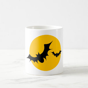 ハロウィンのコウモリのシルエットと満月 コーヒーマグカップ