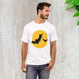 ハロウィンのコウモリのシルエット満月 Tシャツ