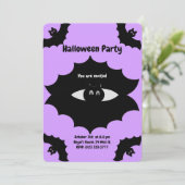 ハロウィンのコウモリの紫 招待状 (スタンド正面)