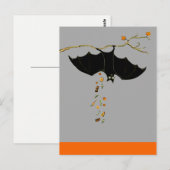 ハロウィンのコウモリの面白いデザイン ポストカード (正面/裏面)
