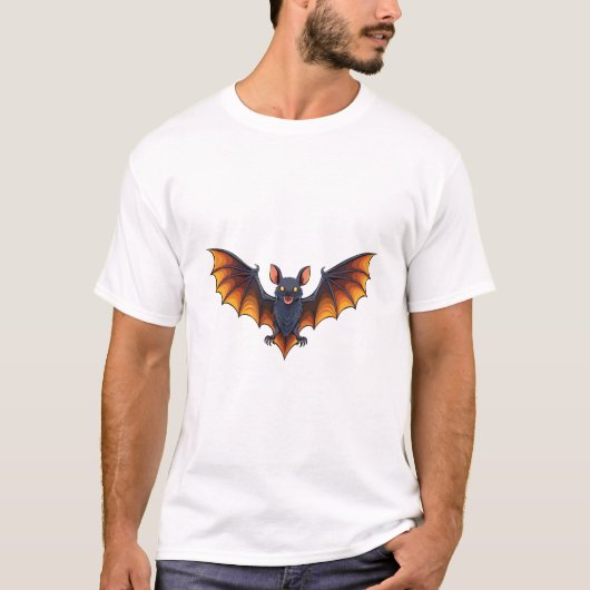 ハロウィンのコウモリの飛行 Tシャツ (正面)