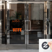 ハロウィンのコウモリ、ひとくちどうぞ ウィンドウサイン (オフィスドア)