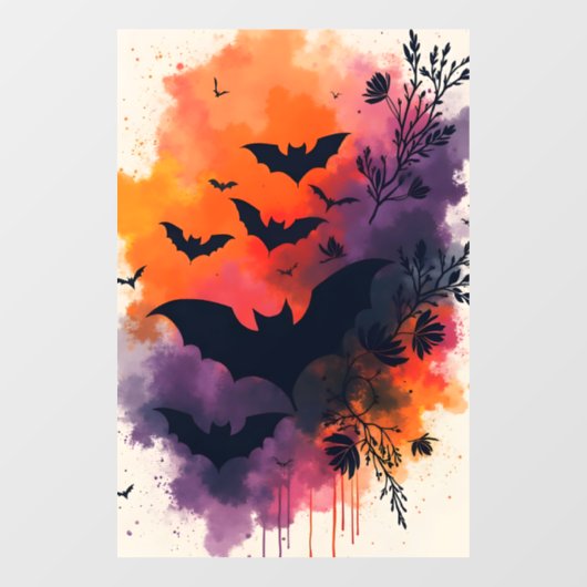 ハロウィンのコウモリ ウィンドウサイン (シート)