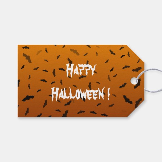ハロウィンのコウモリ ギフトタグ (正面(横))