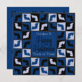 ハロウィンのコウモリ モザイク 招待状