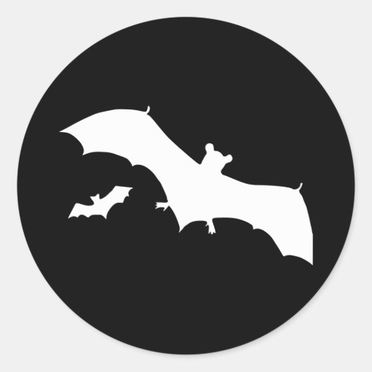 ハロウィンのコウモリ ラウンドシール (正面)