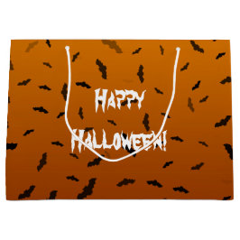 ハロウィンのコウモリ ラージペーパーバッグ