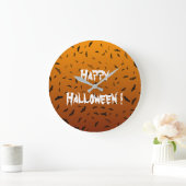 ハロウィンのコウモリ ラージ壁時計 (ホーム)
