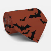 ハロウィンのコウモリ 錆びた茶色のネクタイ ネクタイ (ロール)