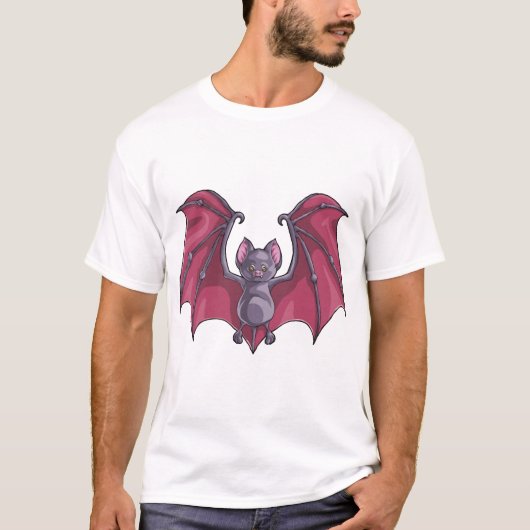 ハロウィンのコウモリ Tシャツ (正面)