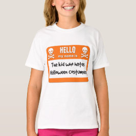 ハロウィンのコスチュームのネームタグ嫌いなお子様用 Tシャツ