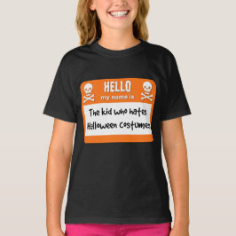 ハロウィンのコスチュームのネームタグ嫌いのキッズ用 Tシャツ