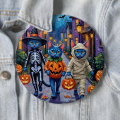 ハロウィンのコスチュームを着たロシアンブルー 缶バッジ (インサイチュ)