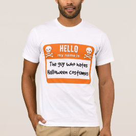 ハロウィンのコスチューム嫌いのためのネームタグ Tシャツ