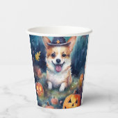 ハロウィンのコーギーとかぼちゃの怖いデザイン 紙コップ (裏面)