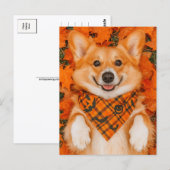 ハロウィンのコーギー ポストカード かわいい犬の秋 (正面/裏面)