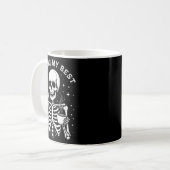 ハロウィンのコーヒー愛飲の面白いスケルトン コーヒーマグカップ (正面左)