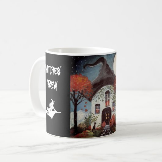 ハロウィンのコーヒー・マグの魔法使いのコテージ コーヒーマグカップ (正面左)