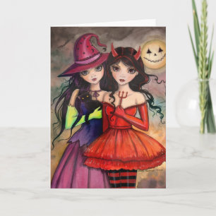 ハロウィンのゴシックファンタジーアートの姉妹たち カード