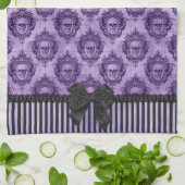 ハロウィンのゴシック様式バロック式のスカルタオル キッチンタオル (折り畳み)