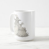 ハロウィンのゴーストがお鍋をかき混ぜる コーヒーマグカップ (正面左)
