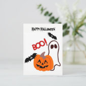 ハロウィンのゴーストとカボチャ ポストカード (スタンド正面)