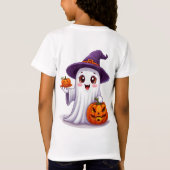 ハロウィンのゴーストとパンプキンの季節の装飾 🎃 Tシャツ (裏面)