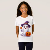 ハロウィンのゴーストとパンプキンの季節の装飾 🎃 Tシャツ (正面フル)