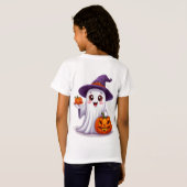 ハロウィンのゴーストとパンプキンの季節の装飾 🎃 Tシャツ (裏面フル)