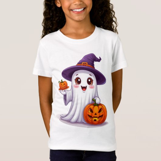 ハロウィンのゴーストとパンプキンの季節の装飾 🎃 Tシャツ (正面)
