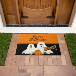 ハロウィンのゴーストのぞっとする玄関マット ドアマット