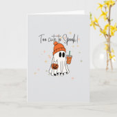 ハロウィンのゴーストのグリーティングカード、怖がらずにかわいいカード カード (黄色い花)