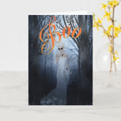 ハロウィンのゴーストウーマン・ブー カード (黄色い花)